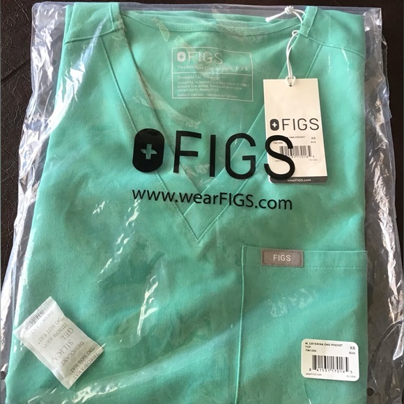 FIGS Women’s Catarina One-Pocket Top - Surgical Green - size XS - NWT - Picture 1 of 5